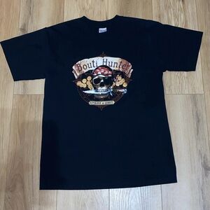 Black T-Shirt with Pirate Skull Graphic